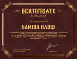 Red Yellow Classic Victorian Looks Certificate template