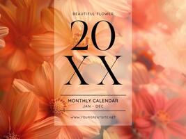 Minimalist Flower Calendar template