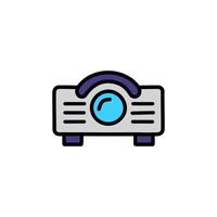 Projector flat icon. Single high quality outline symbol for web design or mobile app. vector