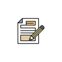 document with pencil fill style icon design, Data archive storage organize business office and information theme illustration vector