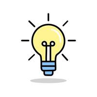 Idea color symbol illustration. Light bulb with shine icon design. vector