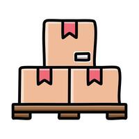 Boxes on pallet illustration, filled design editable outline icon vector