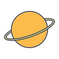 Saturn planet icon over white background. colorful design. illustration vector