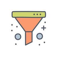 Funnel, filter color icon. Simple symbol for web site design or mobile app. vector