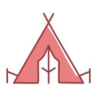Camping tent flat icon. Tent illustration isolated on white. Tent gradient style design, designed for web and app. vector