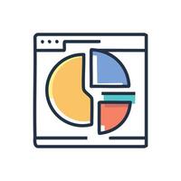Data analysis, data analytics, business analytics line icon. illustration, flat design. vector
