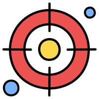 Target illustration, filled design editable outline icon. Pixel perfect vector