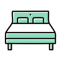 Bed , Bed filled flat icon editable outline sign, color and outline symbols vector