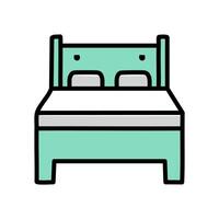 Double bed , Bed related filled design editable outline icon. vector