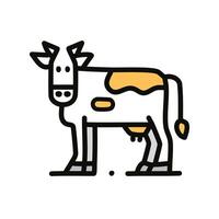 Cow illustration, filled design editable outline icon. Can be used for web and mobile. vector