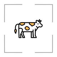 Cow. Animal, farm, farm. icon in flat style vector