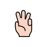 Hand gesture icon. illustration. Isolated on white background. vector