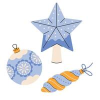 Christmas and New Year set. illustration in doodle style. vector