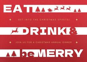 Minimalist Christmas Annual Dinner Invitation Greeting Card template
