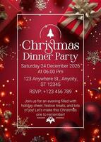 Christmas Dinner Invitation template