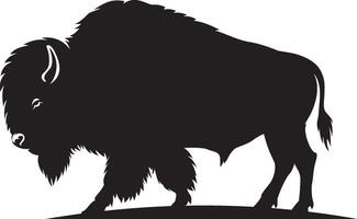 A bison silhouette on a white background vector