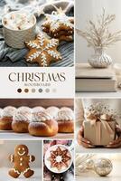 Minimalist Christmas Moodboard Pinterest template