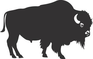 A bison is shown in silhouette on a white background vector