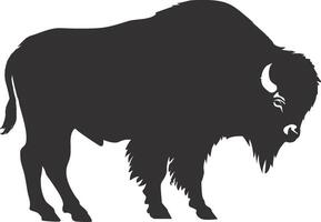 A bison is silhouetted against a white background vector
