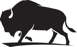 A silhouette of a bison on a white background vector