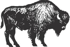 A bison is shown in black and white vector