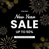 Black and Gold New Year Sale Instagram Post template