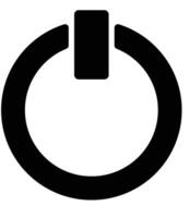 Minimalist Black Silhouette Power Off Button Design for Digital and Print Use vector