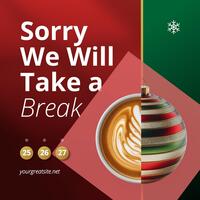 Holliday Announcement Linkedin Post Christmas Template