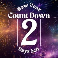 New Year Count Down with Firework Background Instagram Post template