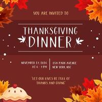 Thanksgiving Illustration Theme Invitation template