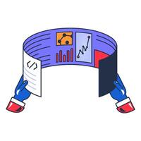 Multi Colored User Hands Hold Flexible Screen Icon vector