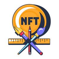 Multi Colored Assigning NFT Token Icon vector