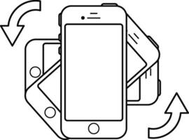 Rotate Your Phone illustration an outline style vector