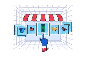 Online Metaverse Shopping User Interface vector