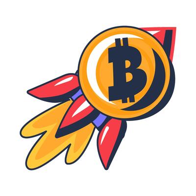 Multi Colored Bitcoin Cryptocurrency Icon