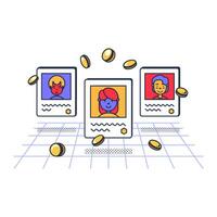 Multi Colored Selling User Data On Concept vector