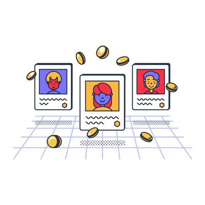 Multi Colored Selling User Data On Concept
