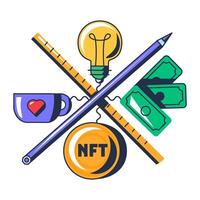 Multi Colored Everyday Use Of NFT Icon vector