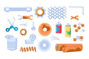 Old Rusty Unwanted Iron Objects Kit vector