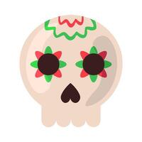Sugar Skull With Ornaments Celebrate Day Of Dead vector