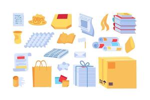 Old Unwanted Paper Objects Collection vector