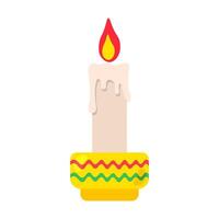 Burning Wax Candle In Memory Of Deceased Relatives vector
