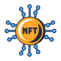 Multi Colored Shiny Digital NFT Token Icon vector