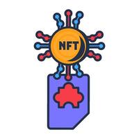 NFT Digital Intellectual Property Icon vector
