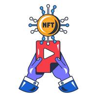 Multi Colored Purchase Of NFT Media File Icon vector