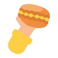Hamburger With Beef Patty And Cheese Tasting Food vector