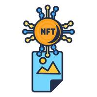 Multi Colored NFT Photo File Assigning Icon vector
