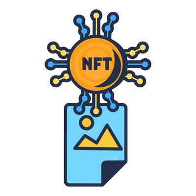Multi Colored NFT Photo File Assigning Icon