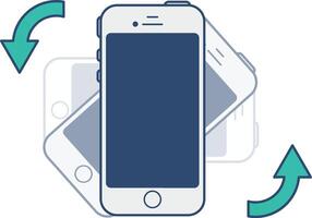 Rotate Your Phone instruction in a flat style vector