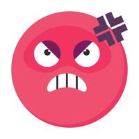 Mad Emoji Cute Cartoon Icon Element vector
